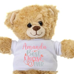 Best Nurse Ever, Nurse Teddy Bear, Nurse Graduation Gift, Customized Teddy Bear, Personalized Plush Stuffed Bear, Nurse Gift