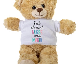 Cadeau d’infirmière étudiante, meilleure infirmière étudiante de tous les temps, ours en peluche d’infirmière, ours en peluche personnalisé, cadeau d’étudiant RN, cadeau de fin d’études en soins infirmiers
