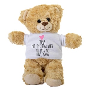 Hug from Heaven Teddy Bear, Memorial Gifts for Loss, Custom Teddy Bear, Hug This Bear When You Miss Me, Missing Grandma, Missing Grandpa