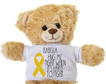 Kids Cancer Gift, Fight Cancer Gift, Cancer Gift,  CustomTeddy Bear Gift, Personalized Plush Stuffed Bear, Get Well Cancer