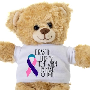 Thyroid Cancer Gift, Teddy Bear Gift, Fight Cancer, Plush Stuffed Bear, Get Well Cancer, Thyroid Cancer Warrior