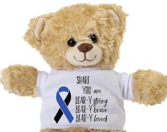 Teddy Bear Gift, Ocular Melanoma Gift, Fight Cancer, Plush Stuffed Bear, Get Well Cancer