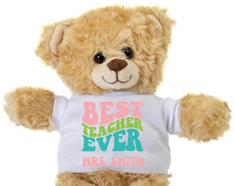 Beste leraar ooit, gepersonaliseerde leraar teddybeer, leraar graduatiegift, aangepaste teddybeer, leraar cadeau, einde van school cadeau