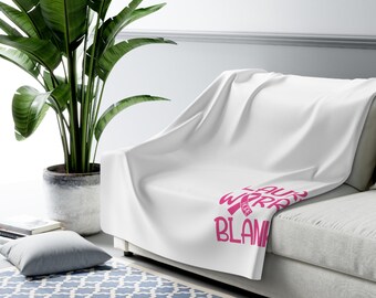 Gepersonaliseerde Warrior Deken, Kanker Lint Cadeau, Borstkanker Lint, Chemotherapie Deken, Aangepaste Sherpa Gooi Deken
