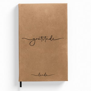 Gratitude Journal, Personalized Gratitude Journal, Leather Journal, Customized Journal, Graduation Gift, Mom Gift, Vegan Leather Journal