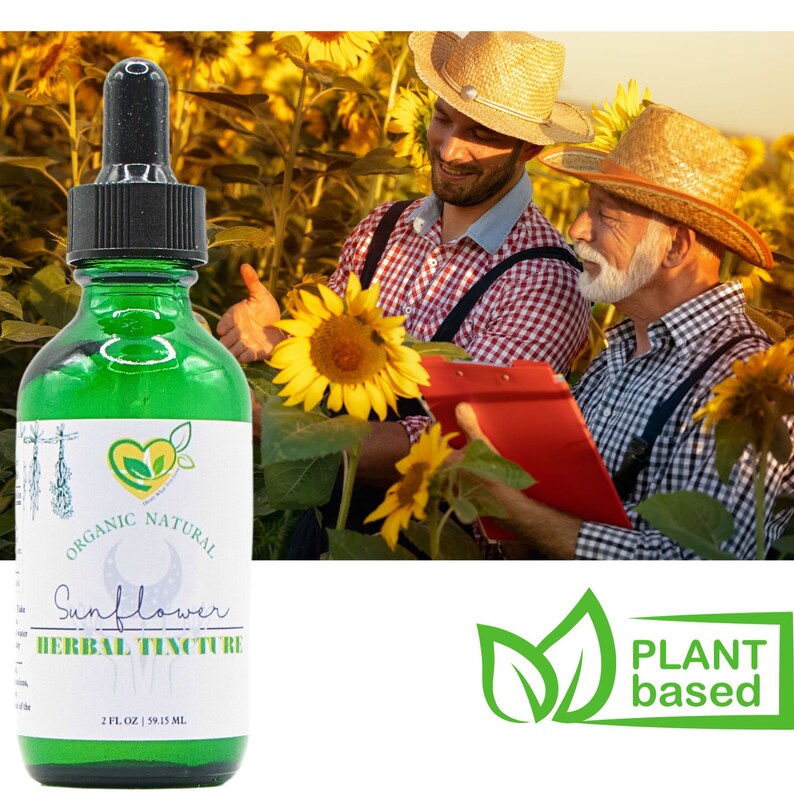Sunflower Tincture 2 Oz Liquid Herbal Drops for Healthy Digestion