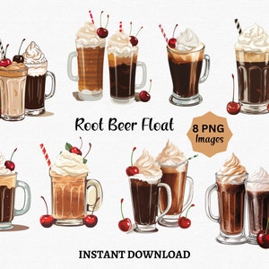 Root Beer Float Clipart, Beer Mug PNG, Summer Drink Clipart, Drink Clipart, Soda Ice Cream Float, Commercial Use, Cream Soda Clip Art