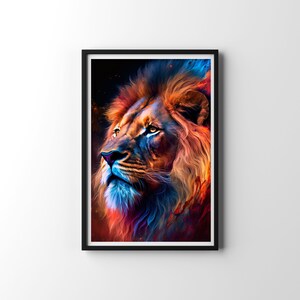 Löwenkopf Portrait druckbare Kunst, Löwenkopf Poster, Löwenkopf Wanddeko, Safari Wandkunst, neues Haus Geschenk, Tier Art Print, Geschenk für Ihn