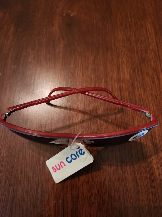 Rad Vintage 80's Red and Blue Sunglasses - image 5