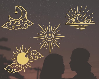 Artisan Sun and Moon Car Decals