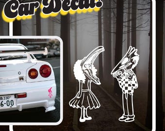 Beetlejuice Car Decal | Betelgeuse Horror Sticker | Spooky Halloween Sticker | Dark Humor Beetle Juice Decal