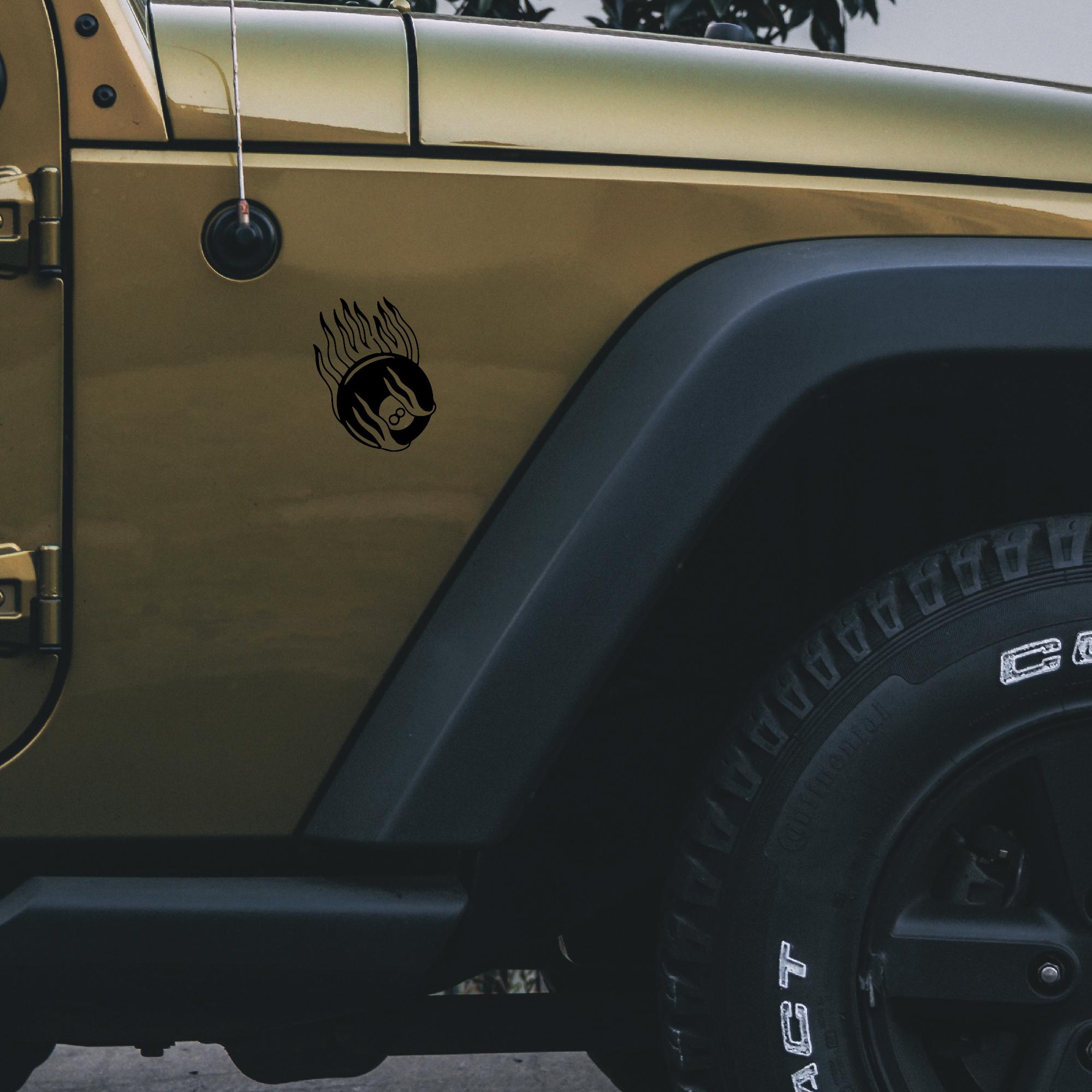 Billiards Flaming 8 Ball Car Decal Gift - Etsy