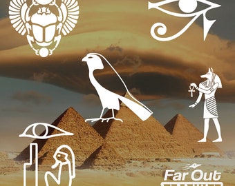 Ancient Gods Egyptian Hieroglyphic Car Decal