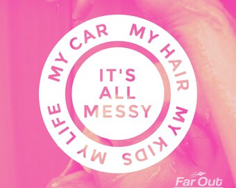 Calcomanía divertida para coche de mamá desordenada Girly