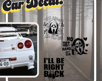 Ghostface Sticker | Scream Horror Slasher Decal | Scary Movie Mask Vinyl for Cars, Laptops & Windows