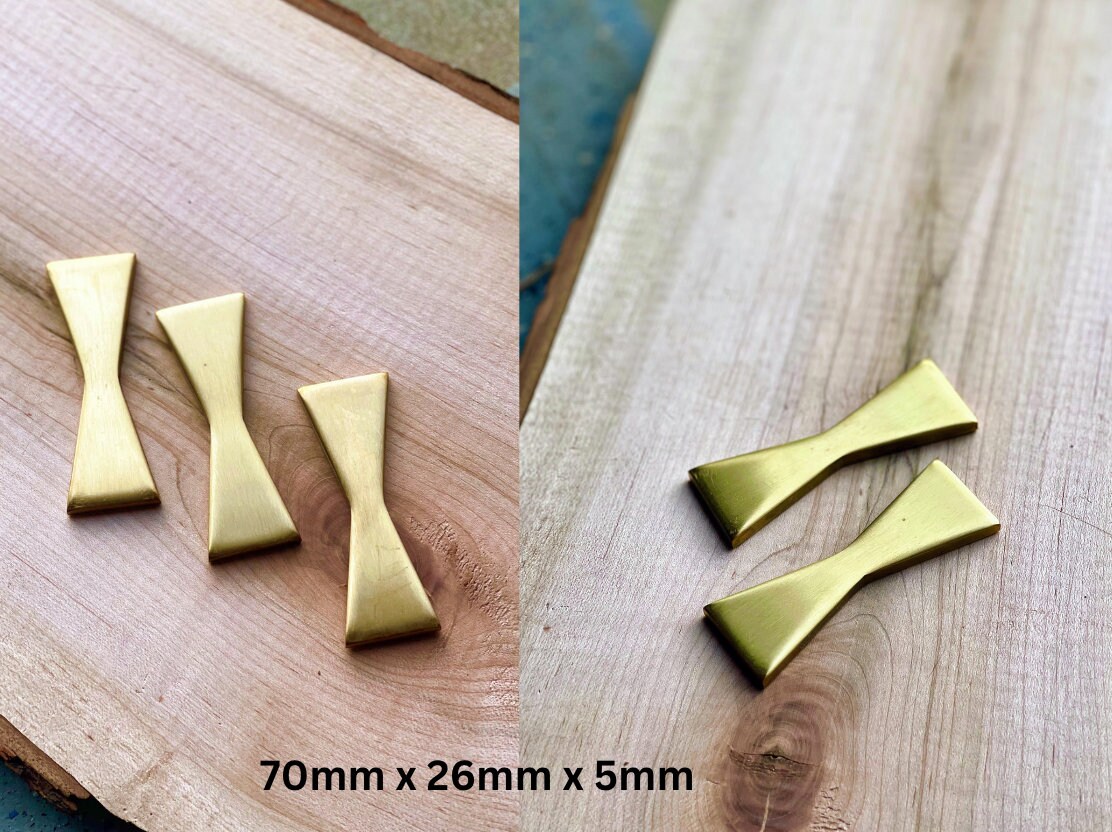 Solid Brass Bow Tie With Butterfly Inlay for Woodworking and Joinery Projects, Custom Table