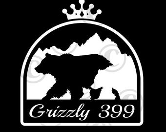 Grizzly 399 Queen of the Tetons premium vinyl decal