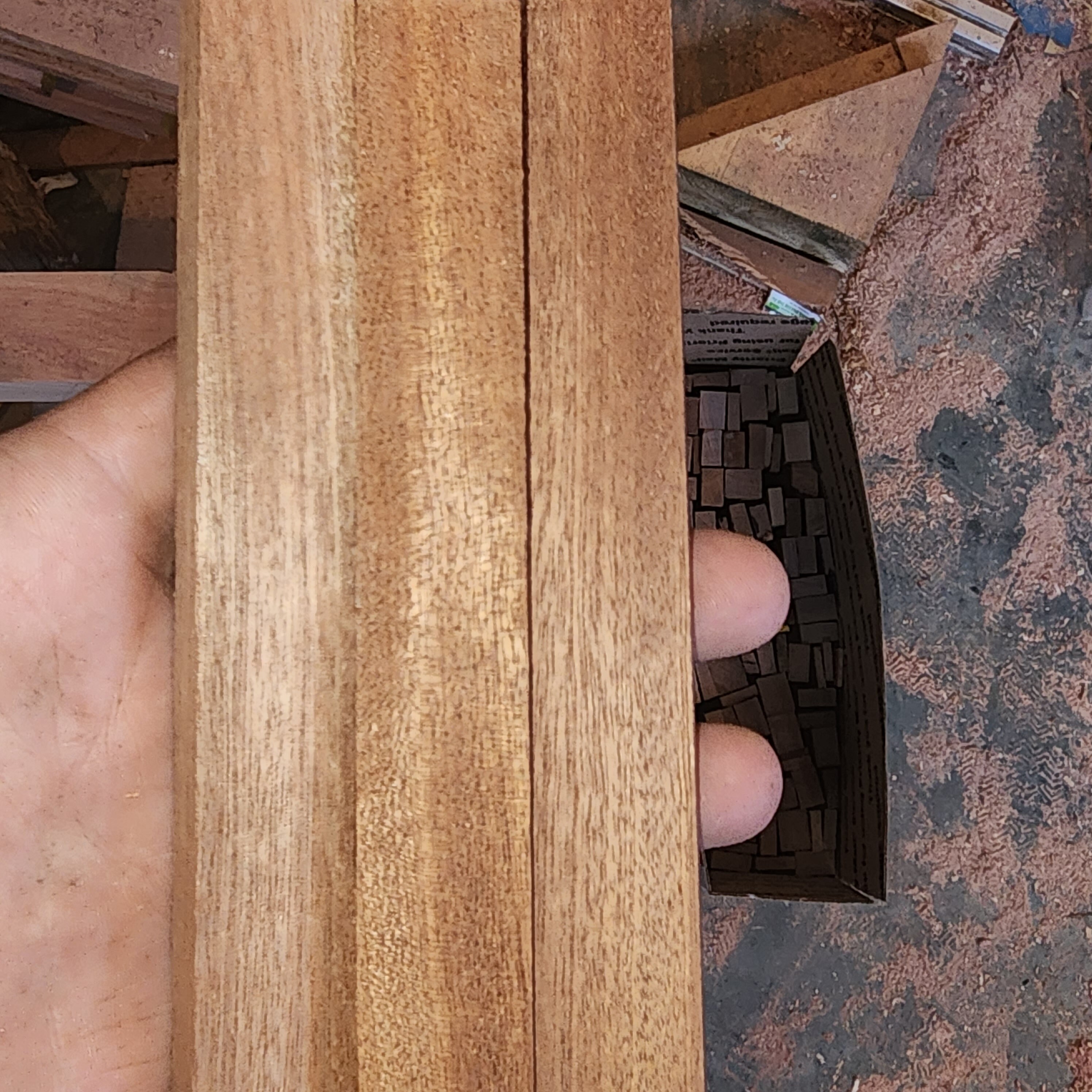 Mahogany wood board. Woodturning, carving, blank. 35 x 85 x 680mm. 6795