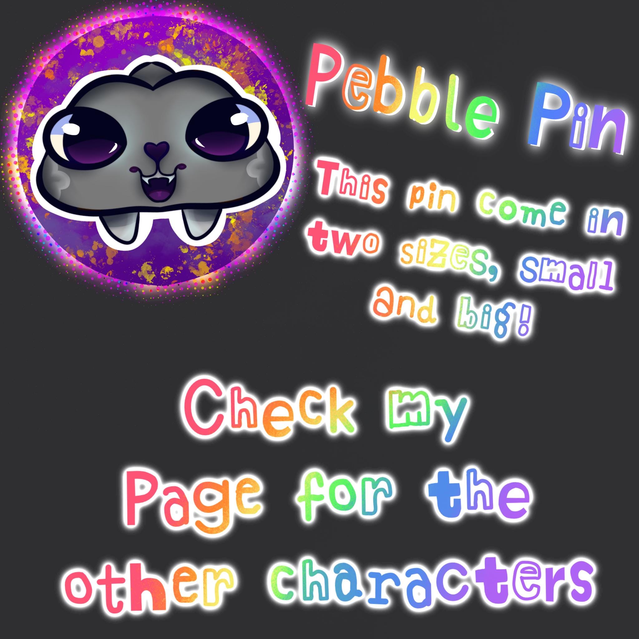 Pibble Pin Dandy's World Pebble Pin, Cartoon Character Pin - Etsy
