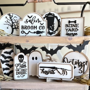 Halloween Tier Tray Set | Tier Tray Decor | Tier Tray Halloween Decor | Halloween Decor | Fall Decor | Fall Tier Tray Decor | Spooky Season