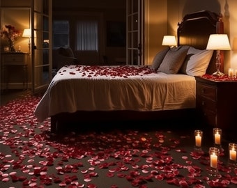 Passionate Petal Embrace: Valentine's Day Bedroom Romance