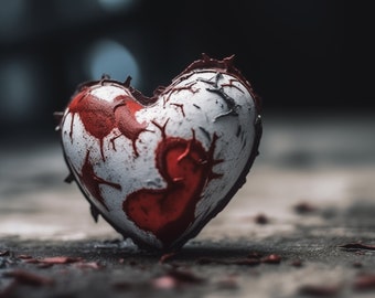 White and red Hurting Heartbreak
