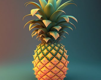 Tropical Delight: Pineapple Digital Art