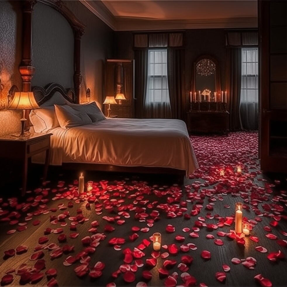 Enchanting Elegance: Valentine's Day Rose Petals for a Romantic Bedroom ...