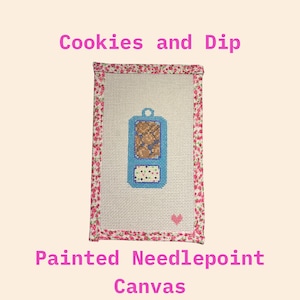 Cookies And Dip | Dunkaroos Inspired Nostalgic Needlepoint Canvas|