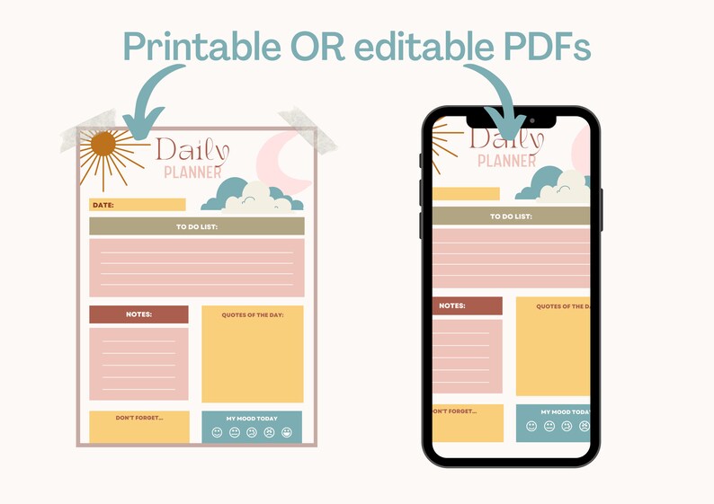 Daily Weekly Planner Printable Digital Weekly Schedule - Etsy