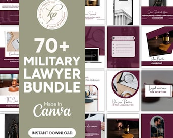 Military Lawyer Social Media Kit: Law Firm Branding Templates (Digital Download)
