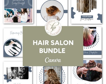 Hair Salon Template Mini Bundle: Transform Your Salon's Online Presence! Instagram Templates For Haircare Salon, Hairdresser Branding Bundle