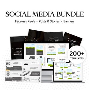 Faceless Social Media Bundle | Canva Templates for Faceless Reels | Aesthetic Digital Marketing Kit | LinkedIn Banners & Hooks