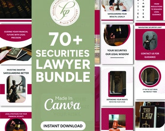 Editable Law Firm Marketing Bundle: Attorney Instagram Post & Social Media Marketing Template for Lawyers