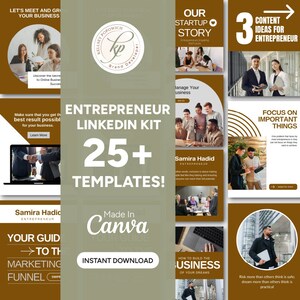 Entrepreneur LinkedIn Templates Kit: Profile Optimization (Canva, Digital Download)