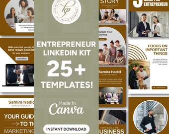 LinkedIn-sjablonenkit voor ondernemers: profieloptimalisatie (canva, digitale download)