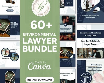 Environmental Lawyer Social Media Bundle: Attorney Instagram Templates