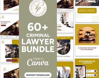 Lawyer Marketing Bundle: Transform Your Digital Presence with the Criminal Lawyer Social Media Marketing Templates, Attorney Instagram Posts