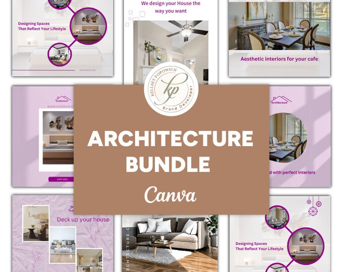 Architecture Canva Template Bundle Interior Design Instagram Templates ...