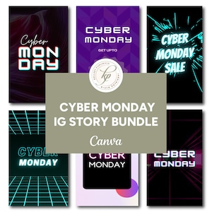 10 modèles d'histoires vidéo Instagram dynamiques pour le Cyber Monday | Modèles de bobines vidéo Instagram | Pack d'histoires du cyberlundi | Toile