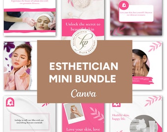 Esthetician Template Mini Bundle: Your Path to Stunning Online Aesthetics! Esthetician Instagram templates, Business card, Facebook Banners