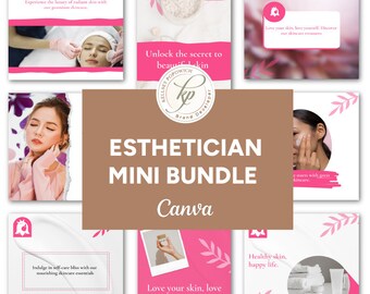Esthetician Canva Template Mini Bundle: Social Media Kit (PDF)