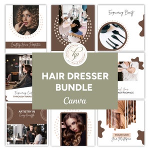 Bundle med Instagram-mallar för hårstylister | Salongsmarknadsföring (Canva)