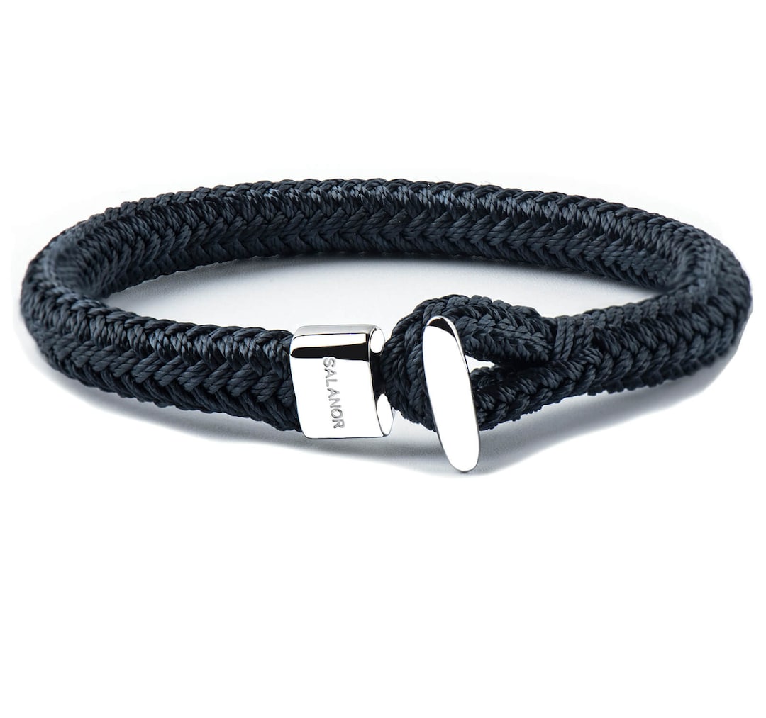 Mens Nylon Bracelet, Sterling Silver Clasp, Marine Rope Bracelet - Etsy