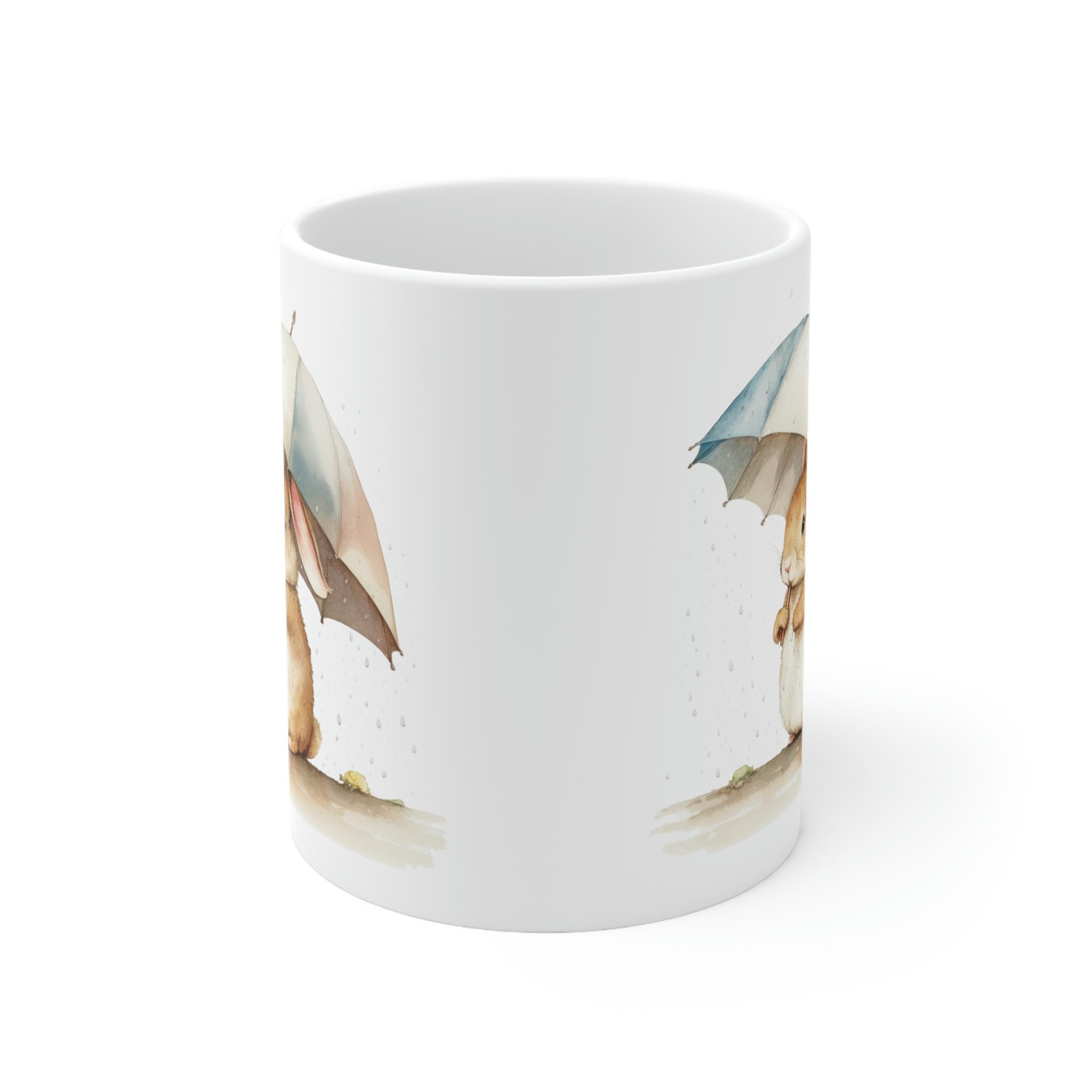 Discover Baby Bunny in the Rain - Fun Cute Rabbit Coffee Mug