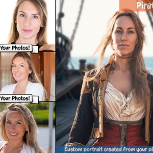 Make Me a Pirate - Custom Portrait, available as Digital Download, Print, Framed Print, Canvas Print or Poster (Great Gift Idea)