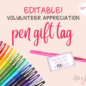 EDITABLE Volunteer Appreciation - dePENdable Tags