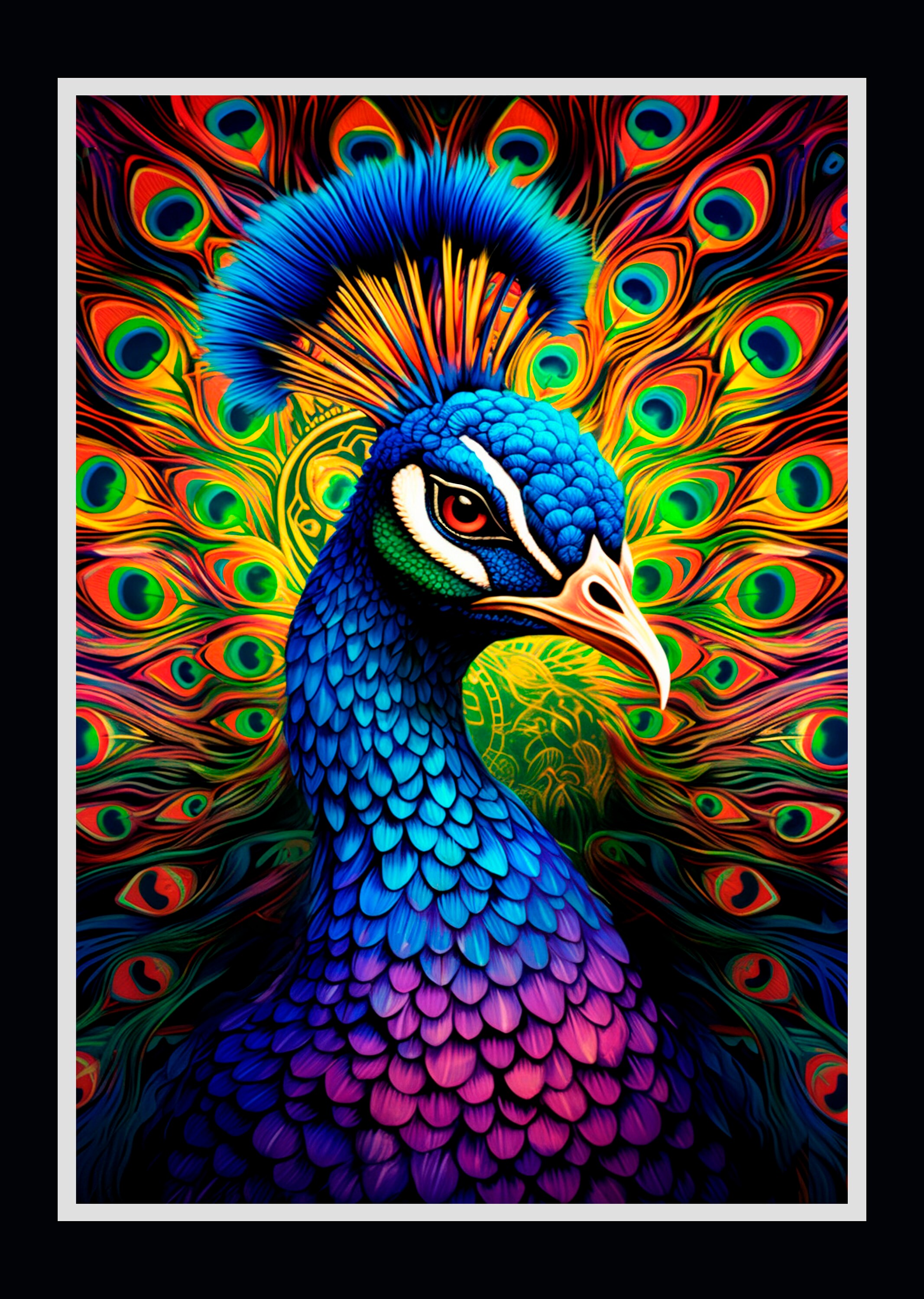 Psychedelic Peacock Etsy