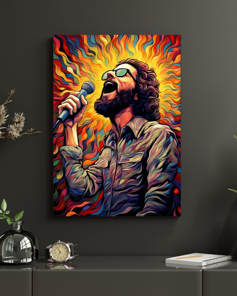 Psychedelic Male Singer, Digital Art. Printable, Wall Art, Free