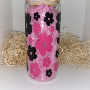 All About Flowers Glass Can
